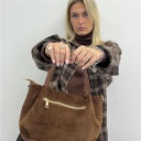 borsa in pelle scamosciata top-handle baby